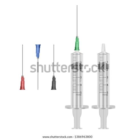 Set Medical Syringes Illustration Medical Syringes Stock Vector