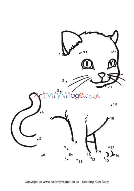 Cat Printable Dot To Dot Hard