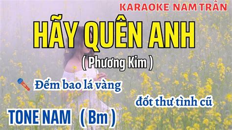 Karaoke H Y Qu N Anh Tone Nam Nam Tr N Youtube