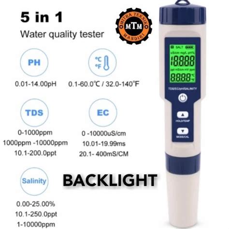 Jual Alat Ukur Kualitas Air In Ph Tds Ec Salinity Temp Meter Ez