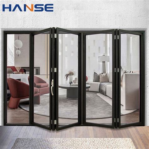 Custom Veranda Exterior Accordion Bifold Door Glass Sliding Patio Bi Folding Bifold Aluminum Bi