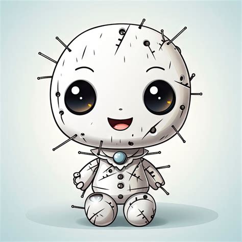 Premium Ai Image Creepy Voodoo Doll Isolated On Plain Background