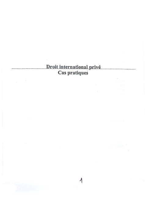 Dip Cas Pratique Droit International Priv Studocu