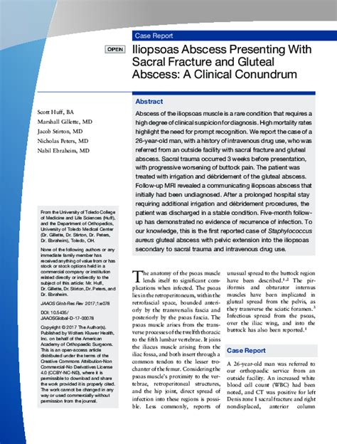 Pdf Iliopsoas Abscess Presenting With Sacral Fracture And Gluteal