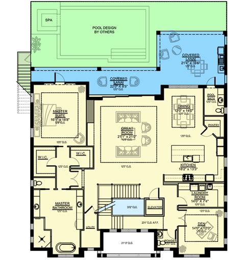 Southern Coastal Home Plan with Elevator and Split Bedrooms - 65647BS ...