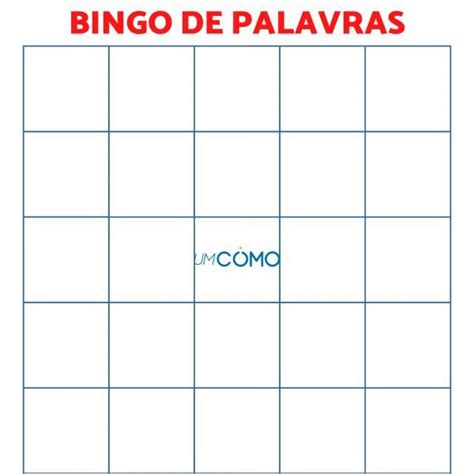 Como Fazer Um Bingo De Palavras Cartela Para Imprimir