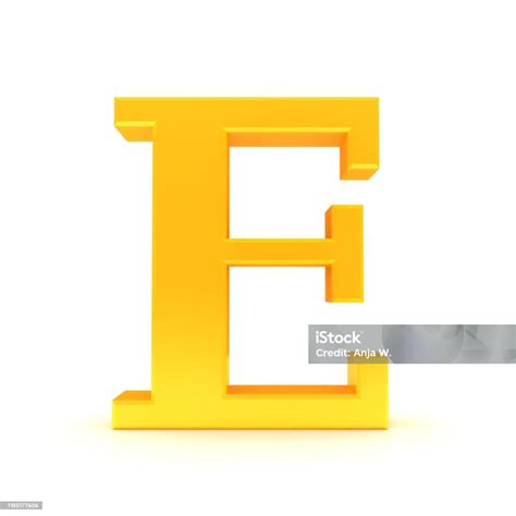 Huruf E Huruf E Huruf Kuning Tanda Huruf Besar Alfabet Font 3d Render