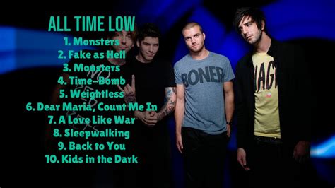 All Time Low Top Tracks Roundup For High Ranking Hits Selection