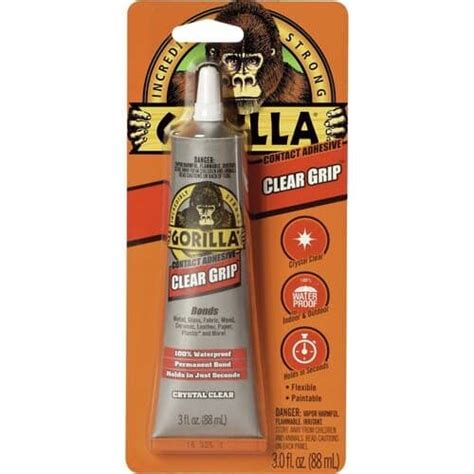 Gorilla Glue Contact Adhesive Clear Grip 3 Fl Oz 8040001 Parts Town