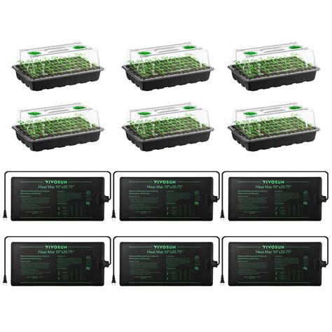 Seedling Combo W 6 Pack 10 X20 75 Heat Mat And 6 Pack Seed Starter Trays