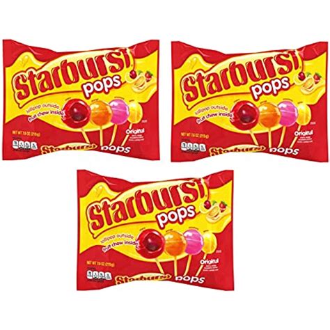 Starburst Candy Lollipops Original Flavors Fruit Chew Lollipops 264oz Total 3 Count Pack Of