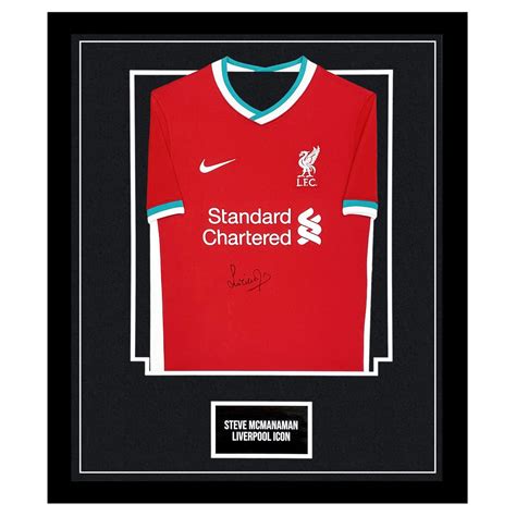 signed steve mcmanaman framed shirt liverpool fc icon