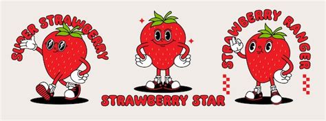 Premium Vector Strawberry Retro Mascot With Hand And Foot