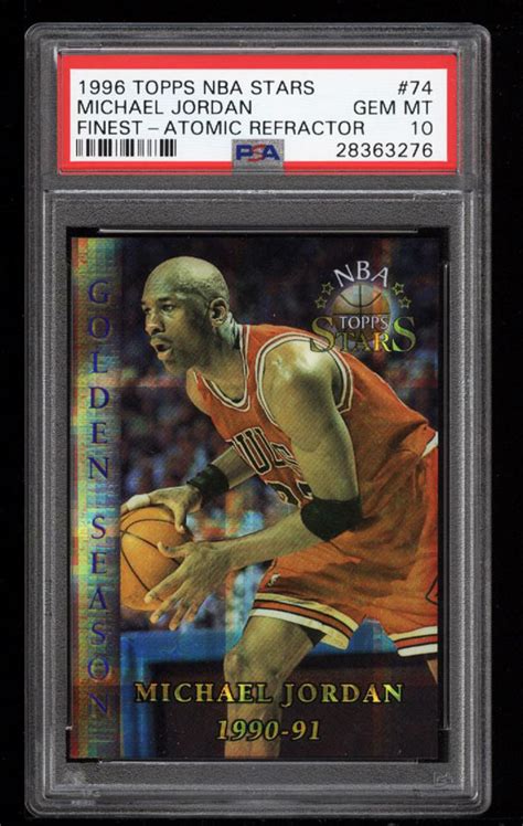 Michael Jordan 1996 Topps Stars 74 Golden Season Finest Atomic