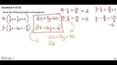 Systems Of Equations With Fractions Youtube