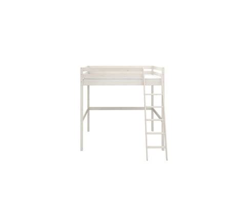 Lit Mezzanine Enfant X Cm Pin Massif Blanchi Sommier