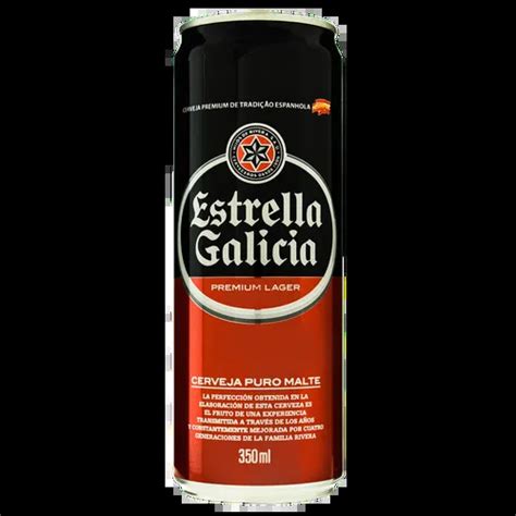 Cerveja Premium Lager Puro Malte Estrella Galicia Lata 350ml