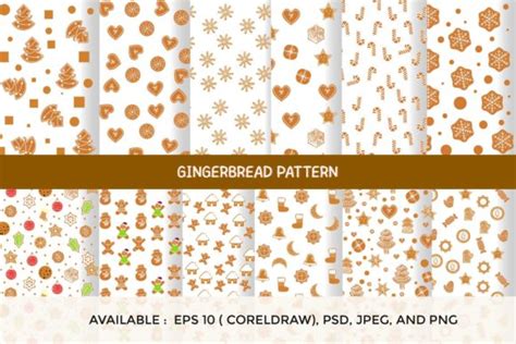 12 Gingerbread Cookies Pattern Bundles Graphic By Griyolabs · Creative