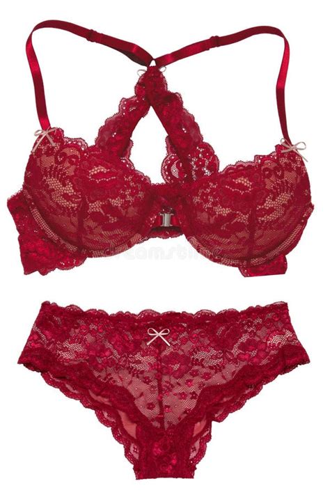 Bra And Panties Isolated Close Up Of A Beautiful Feminine Stylish Red Bra And A Luxurious