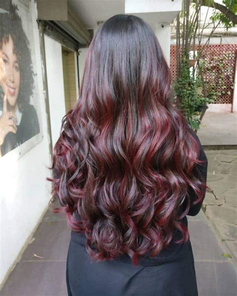 Black Hair With Dark Red Highlights