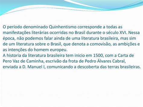 Ppt Quinhentismo Literatura Brasileira Powerpoint Presentation