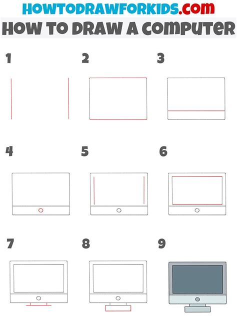 How To Draw A Computer Step By Step Printable Artofit