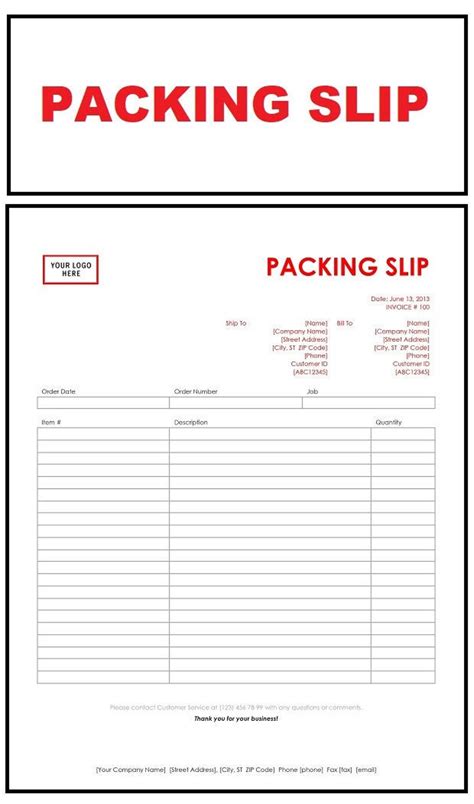 Order Packing Slip Printable Packing Slip Editable Packing Slip In Word