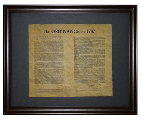 Ordinance Of 1787 High Quality, Parchment Replica Poster ...