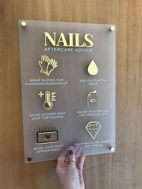 Nail Aftercare Advice Acrylic A3 3d Perspex Wall Sign Beauty Etsy