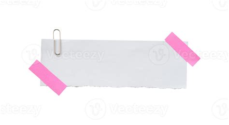 Ripped Paper With Clip And Tape Isolated 24188145 PNG