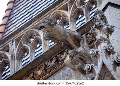 Elements Gothic Architecture Grotesque Chimera Gargoyle Foto Stock