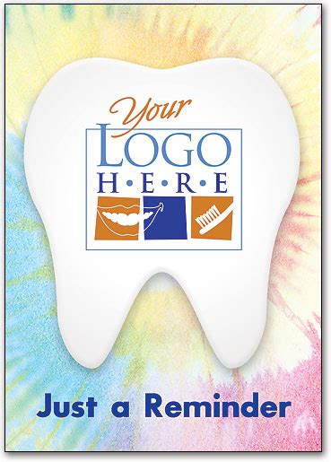 Tie Dye Tooth Semi Custom Dental Recall Postcard Available In Colors