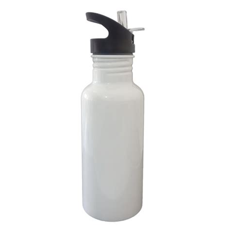 Squeeze De Aluminio Branco 600ml Bico Modelo Cantil Live P Sublimaçao