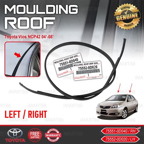 Toyota Vios NCP42 ROOF MOULDING LINING RUBBER OUTER STRIP GETAH LUAR