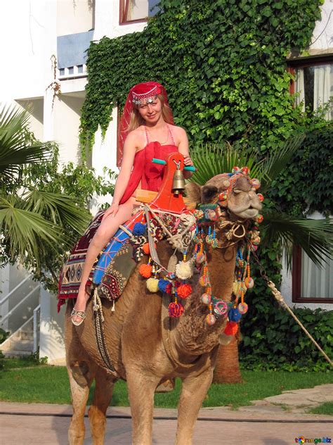 Girl at camel. free image - № 7841