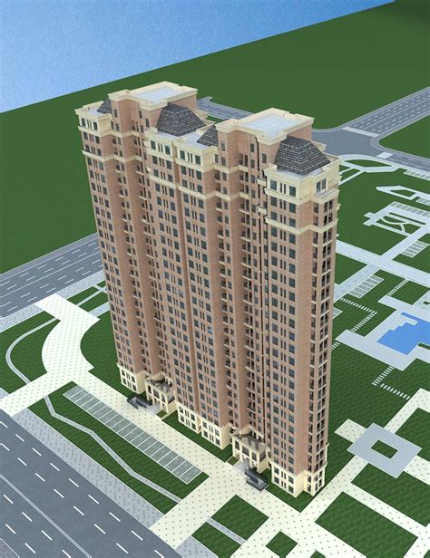 欧式高层住宅楼3dmax 模型下载 光辉城市