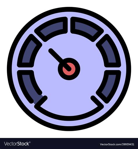 Barometer Display Icon Color Outline Royalty Free Vector