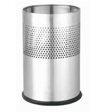 Open Top Stainless Steel Cylindrical Holes Top Bins Capacity 11 15