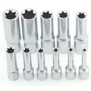 22 pc E-TORX Star External Inverted Female Socket Set Chrome Deep E4-E18 | eBay