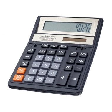 Perfeo калькулятор PF_A4026, бухгалтерский, 12-разрядный, черный купить ...