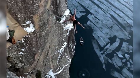 Ce Norvégien bat le record du monde du saut de la mort vidéo