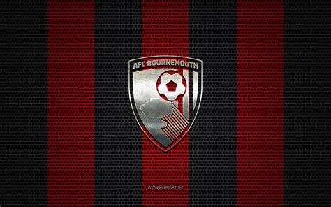 Download Wallpapers Afc Bournemouth Logo English Football Club Metal