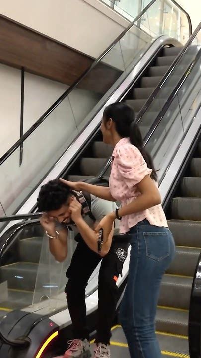 Funny Escalator Prank With Girl 👧😅 Funnyvideo Comedy Shorts Prank