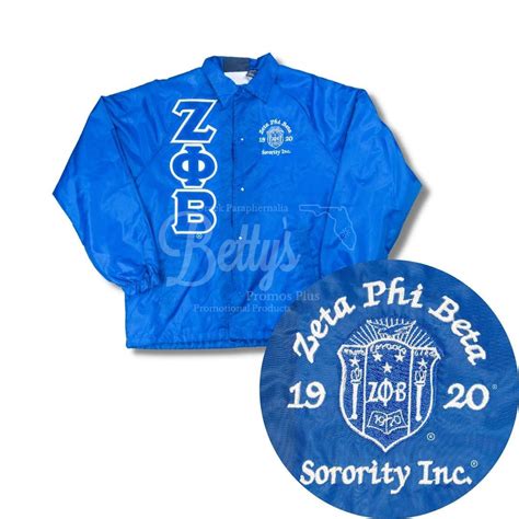 Zeta Phi Beta ΖΦΒ Greek Letter Double Stitched Embroidered Windbreak Betty S Promos Plus Llc