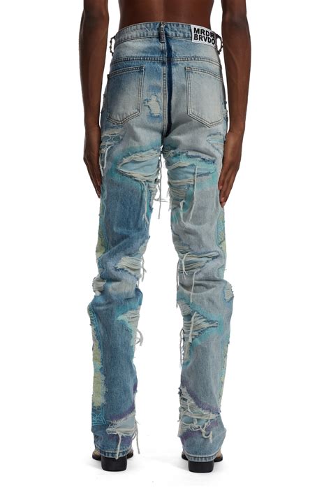 Multicolor Stud Distressed Denim Who Decides War