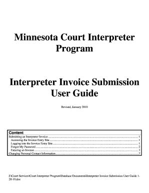 Fillable Online Courts Mn Interpreter Invoice Fillable Form Fax Email