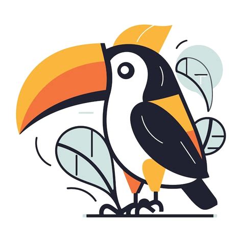 Premium Vector Toucan Vector Illustration In Flat Style Cartoon Toucan