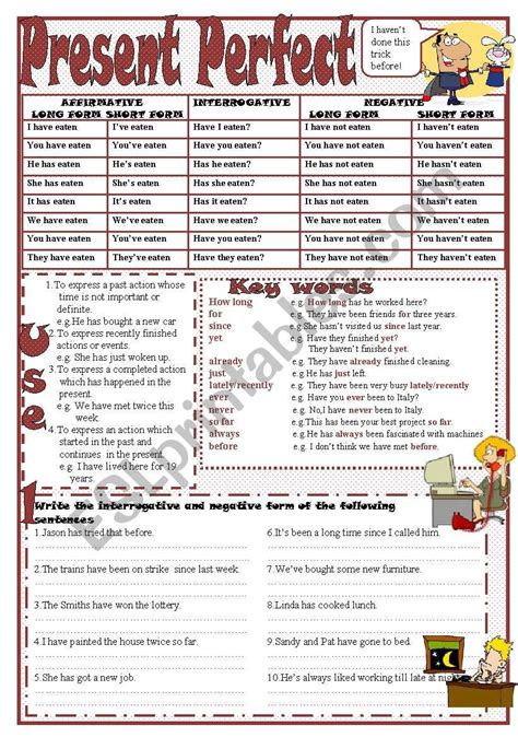 Present Perfect Key Words ESL Worksheet By Greggy 49 OFF