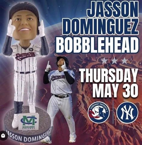 2024 Somerset Patriots Jasson Dominguez Sga Bobblehead 6 30 Ny Yankees New Mib Ebay