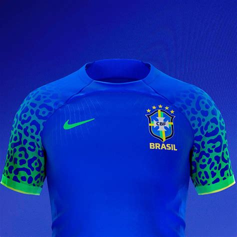 Camisa Brasil Nike 22 23 Copa Do Mundo Masculina Torcedor Azul